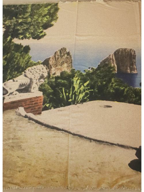 Cashmere and wool blanket with parco Augusto view Laboratorio Capri | PLAIDPARCOAUGUSTO